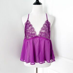 Etam Purple Lace Top - XL